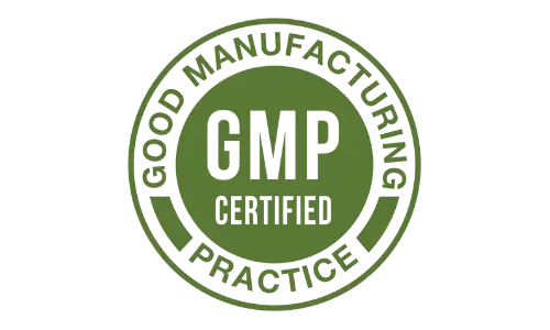 GMP certified seal for HepatoBurn supplement manufactured under Good Manufacturing Practices