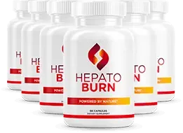 Six bottles of HepatoBurn dietary supplement for liver detox and fat burning
